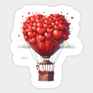 Valentine Hot Air Balloon Sticker